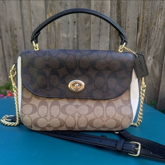 Coach Marlie Top Handle Satchel In Blocked Signature Canvas. C1563 - Picture 3 of 10